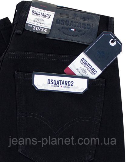 Джинси чоловічі зимові класичні Dsqatard чорного кольору - 2301 — изображение 5