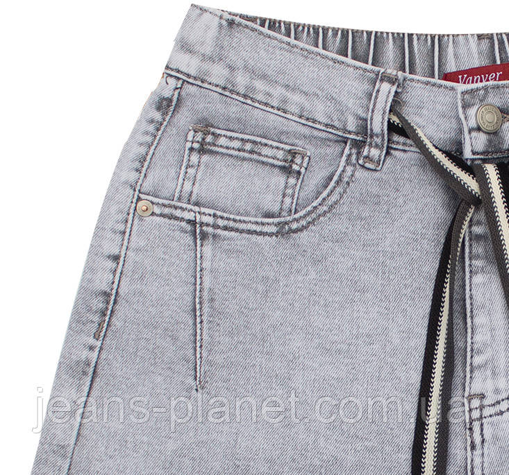 Жіночі джинсові шорти бермуди світло-сірого кольору Vanver 81998 — изображение 3