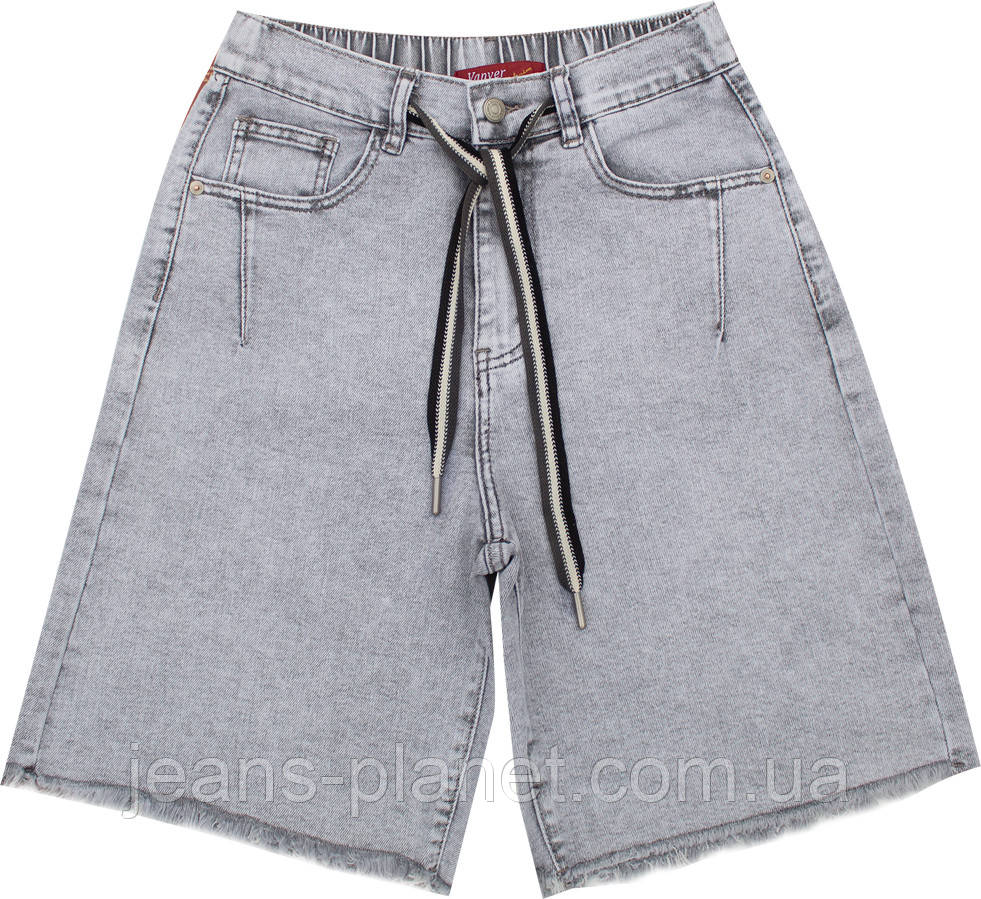 Жіночі джинсові шорти бермуди світло-сірого кольору Vanver 81998 — изображение 7