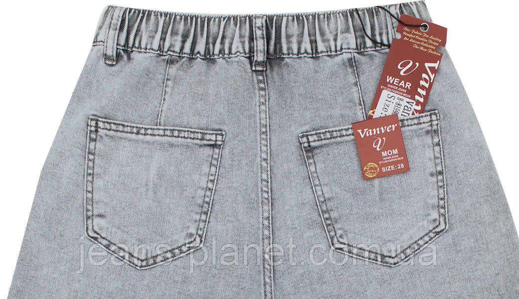 Жіночі джинсові шорти бермуди світло-сірого кольору Vanver 81998 — изображение 6