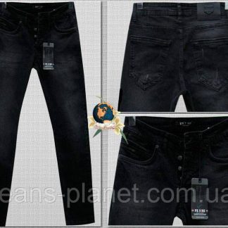 Джинси чоловічі завужені Febbre чорно-сірі на ґудзиках — 2022 31