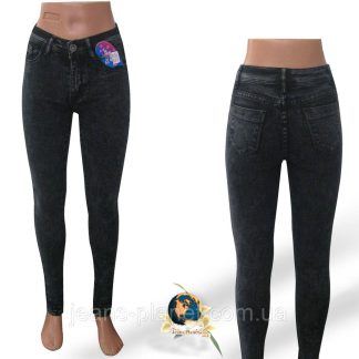 Джинси жіночі завужені висока посадка Draga темно-сірого кольору