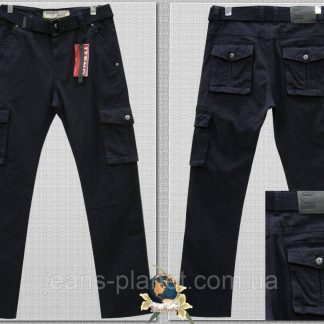 Джинси чоловічі з накладними кишенями ITENO темно-синього кольору