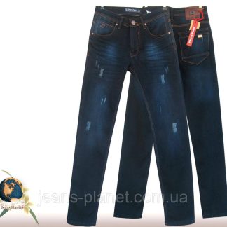 Джинси модні підліткові утеплені завужені PieroPaul темно-сині 29-й розмір