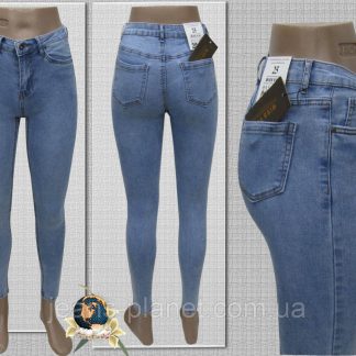 Джинси жіночі завужені на високій талії блакитні Miss Vivi