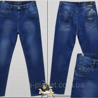 Джинси чоловічі класичні прямі батали синього кольору Fangsida 37 розмір