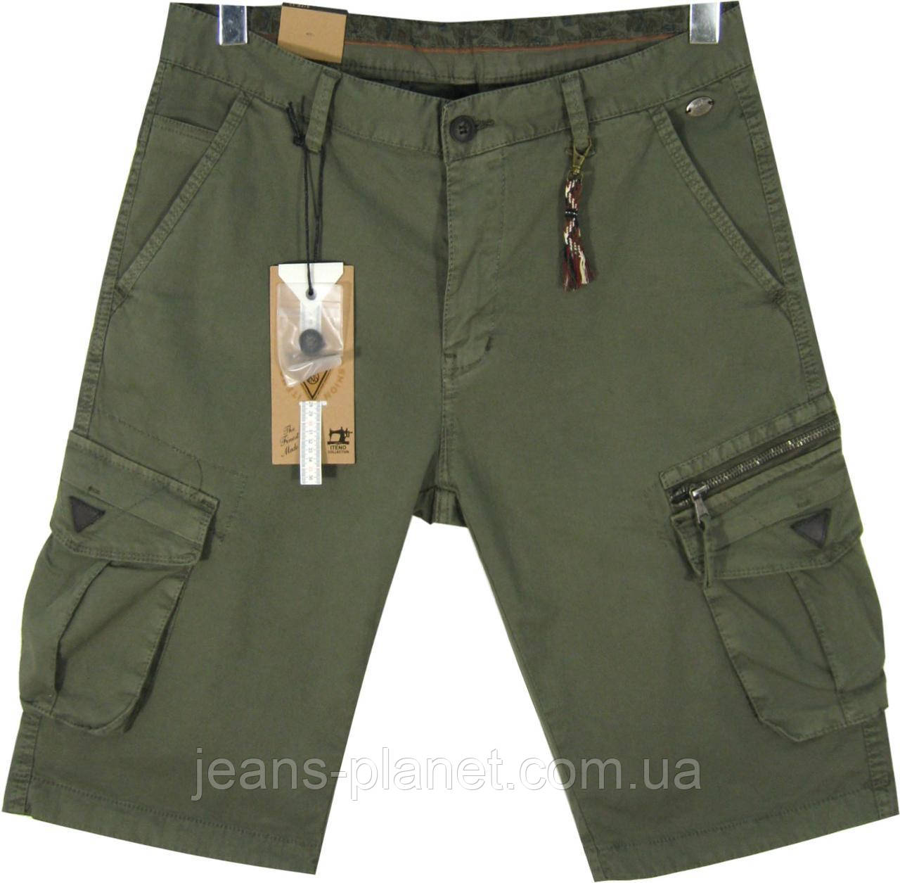 Шорти чоловічі карго з кишенями Iteno-Tophero колір хакі — изображение 2