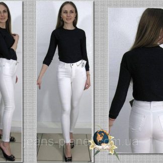 Джинси жіночі з високою посадкою білого кольору Sixte XL