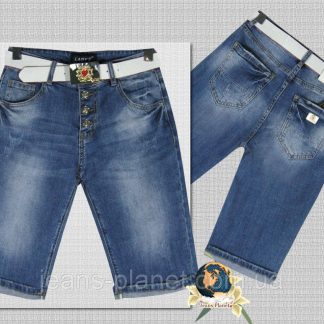 Шорти жіночі джинсові подовжені на ґудзиках із ременем