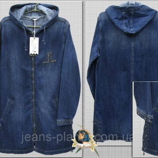 Модний жіночий джинсовий кардиган із капюшоном на блискавці