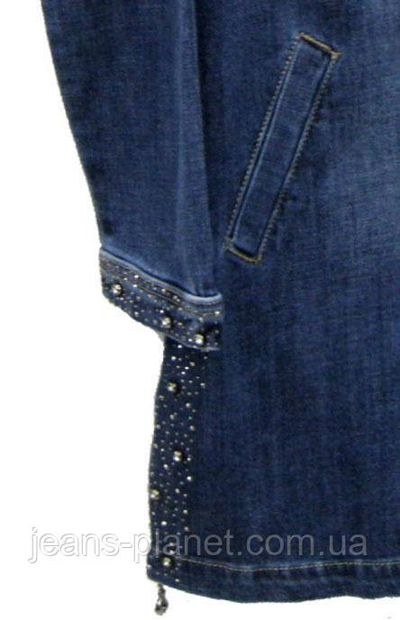 Модний жіночий джинсовий кардиган із капюшоном на блискавці — изображение 2