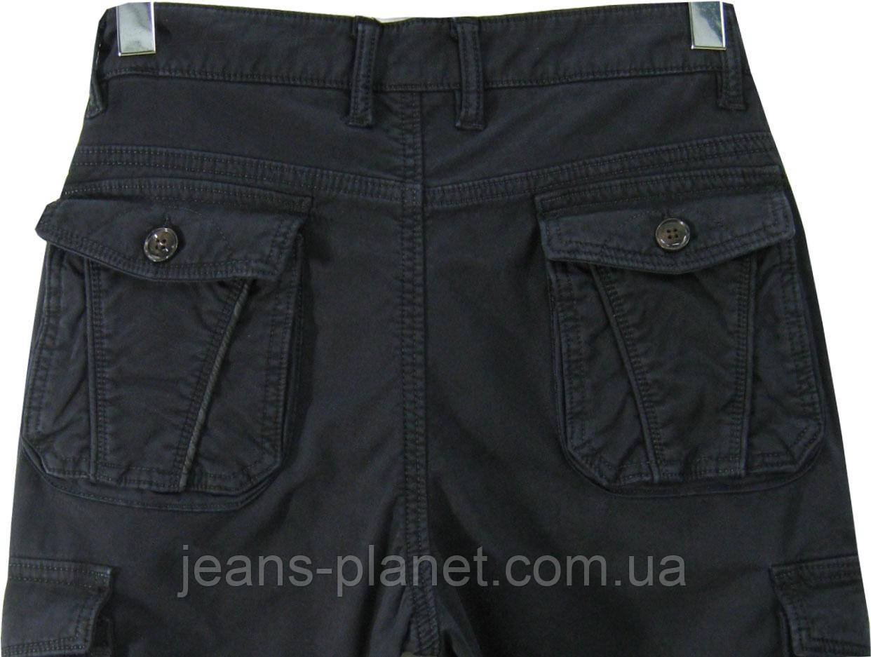 Джинси чоловічі утеплені карго з кишенями темно-сині — изображение 3