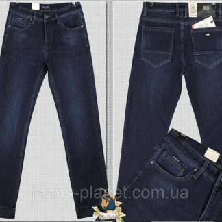 Джинси чоловічі утеплені класичні прямі Dsqatard темно-синього кольору