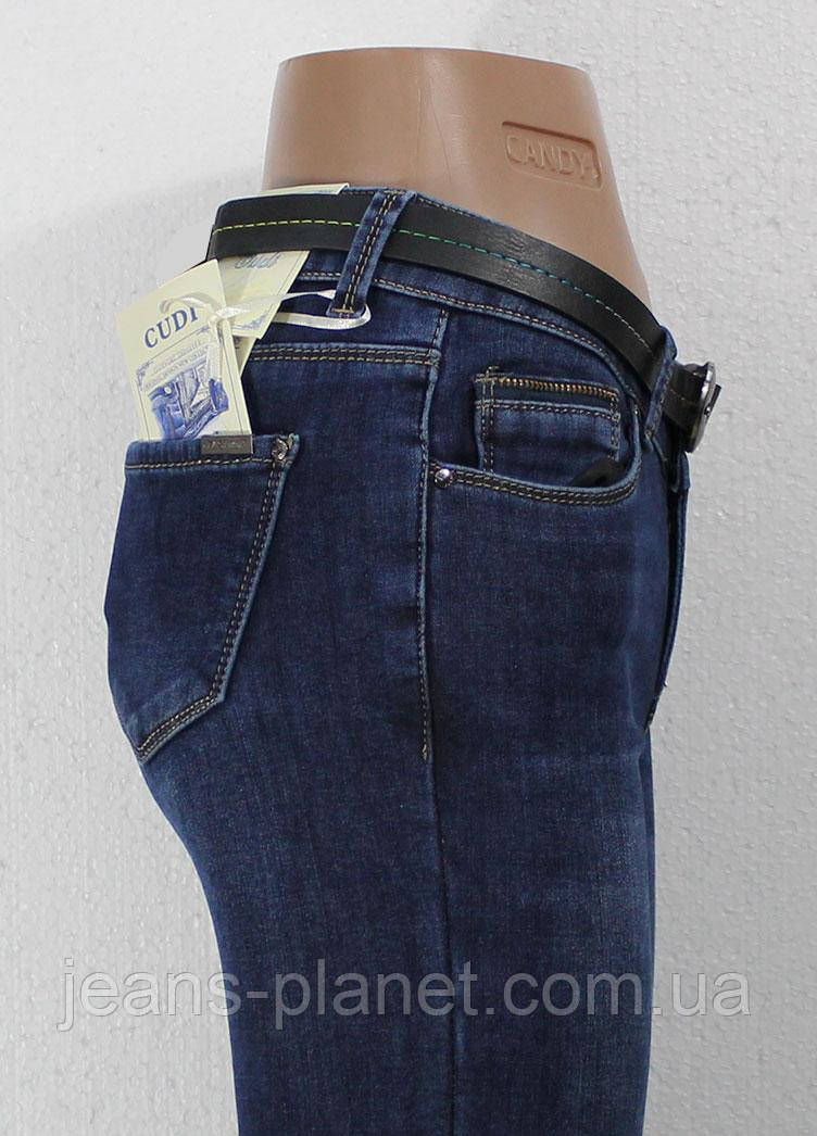 Джинси жіночі утеплені на флісі завужені з ременем Cudi — изображение 2