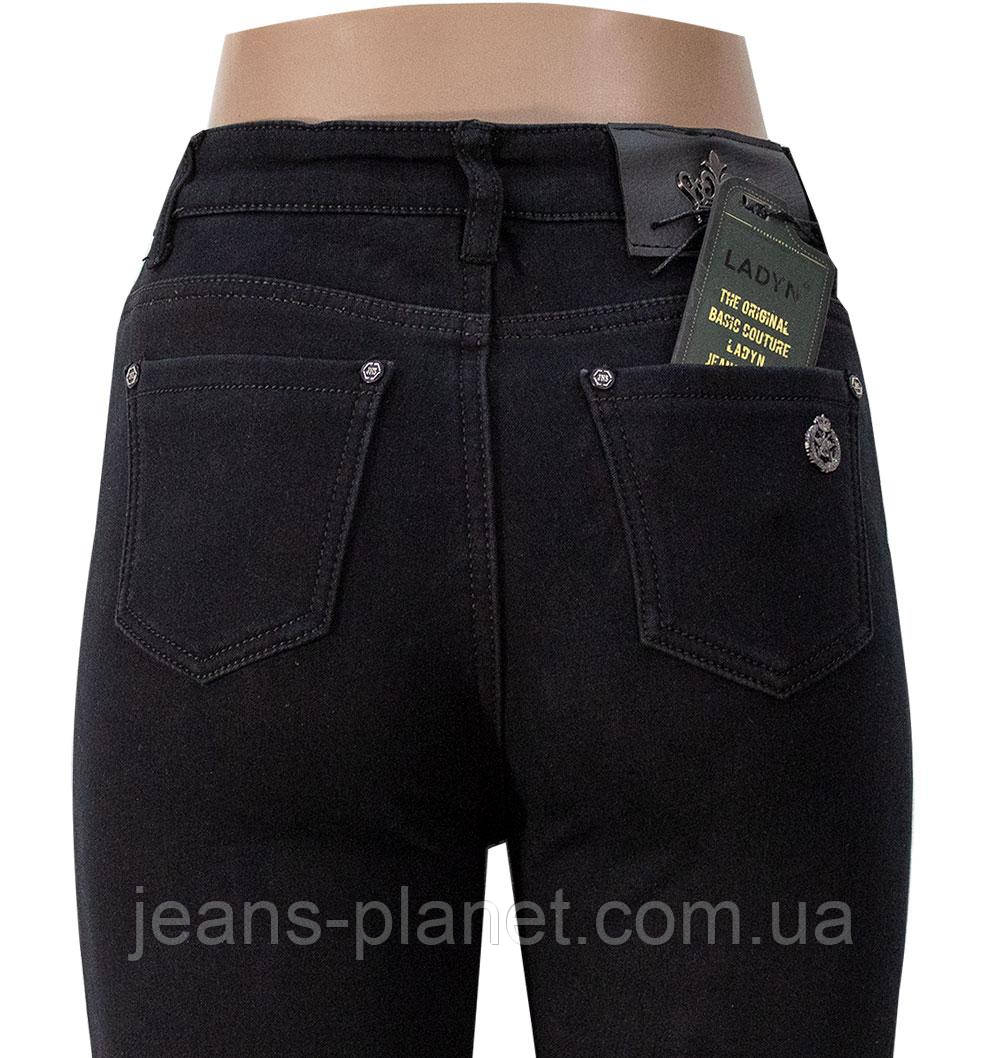 Джинси жіночі утеплені завужені на високій талії чорного кольору розмір 25 — изображение 2