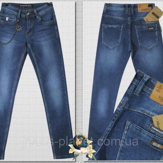 Джинси чоловічі підліткові завужені котон денім із ланцюжком