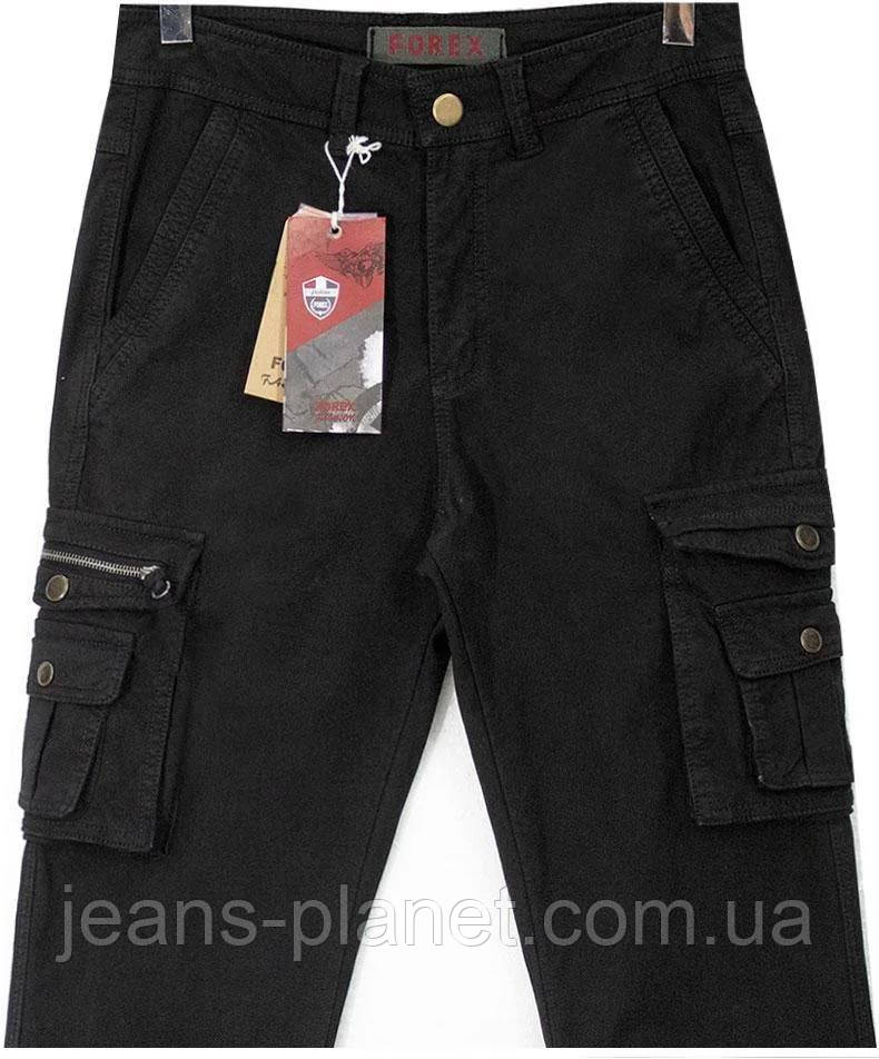 Джинси чоловічі утеплені з накладними кишенями Forex чорні — изображение 2