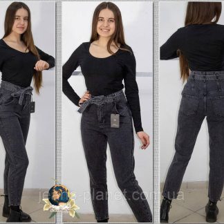 Модні жіночі джинси Моми балони сірого кольору FAF