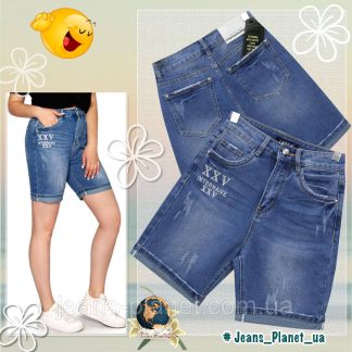 Шорти жіночі джинсові висока талія Мом середньої довжини