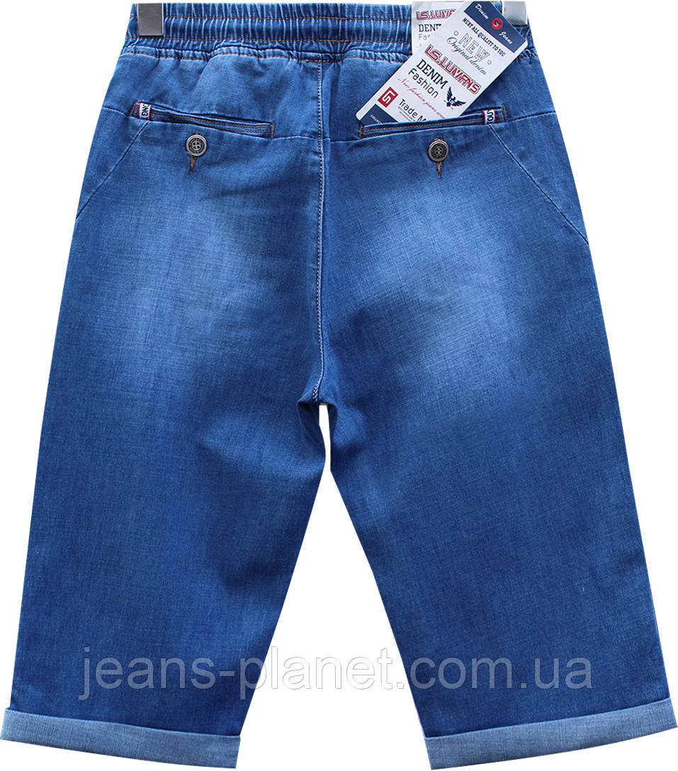 Шорти чоловічі джинсові подовжені пояс на резинці LS — изображение 3