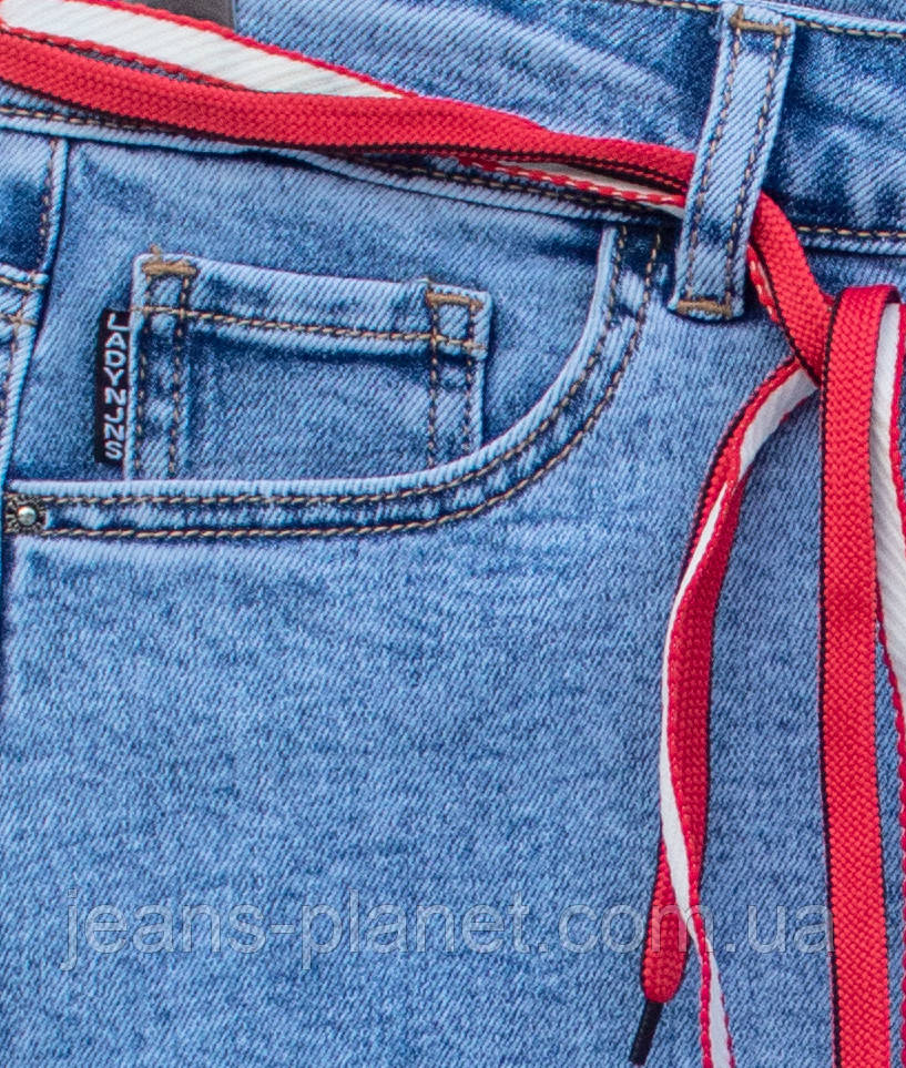 Модна джинсова спідниця блакитного кольору низ бахрома Lady N — изображение 3