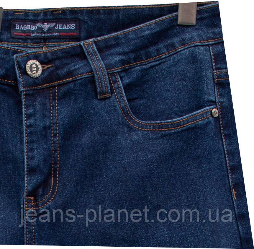 Джинси чоловічий класичні прямі Bagrbo JNS блакитного кольору батали — изображение 3