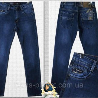 Джинси чоловічі класичні прямі Baron JNS темно-синього кольору батали