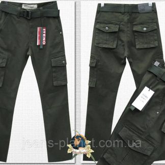 Чоловічі карго ITENO-TOPHERO оригінал прямі з кишенями колір темний хакі