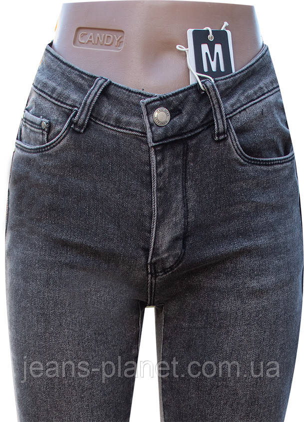 Джинси жіночі утеплені звужені сірого кольору M.Sara на байці — изображение 2