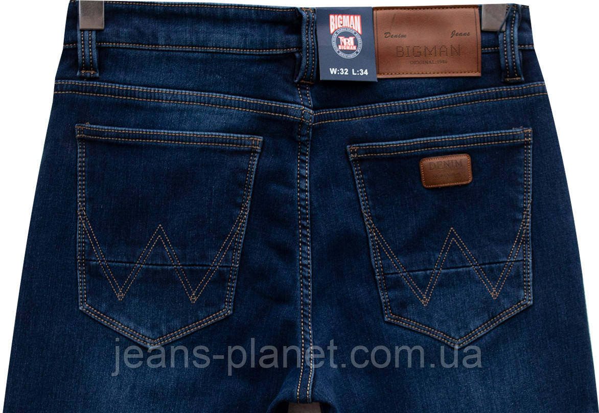 Джинси чоловічі зимові класичні BigMan синього кольору зріст L34 — изображение 4
