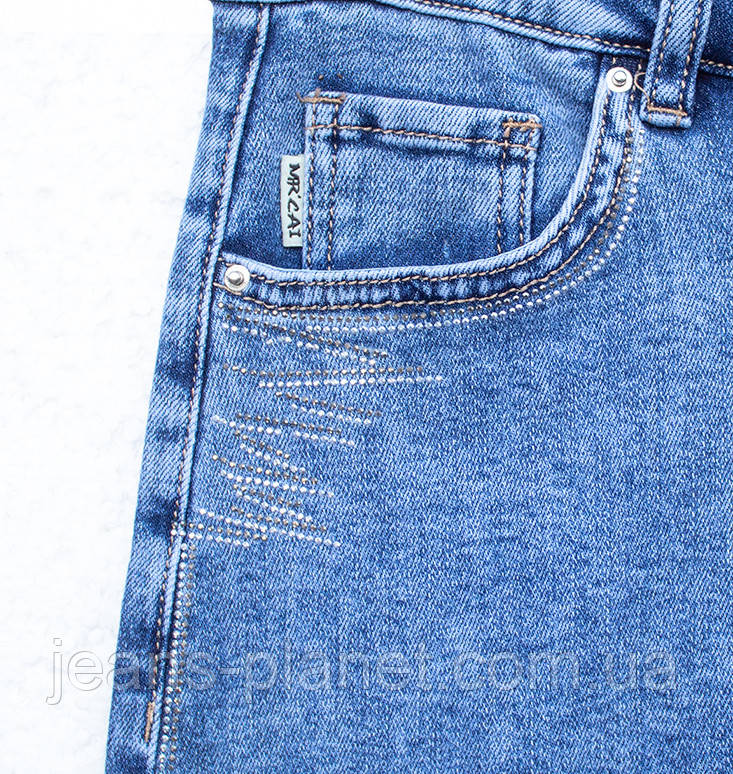 Джинсова класична спідниця 67 см довжина зі стразами Lady N — изображение 4