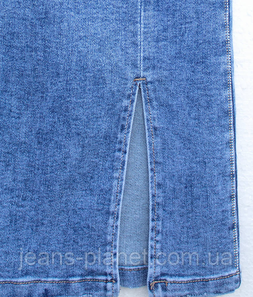 Джинсова класична спідниця 67 см довжина зі стразами Lady N — изображение 5