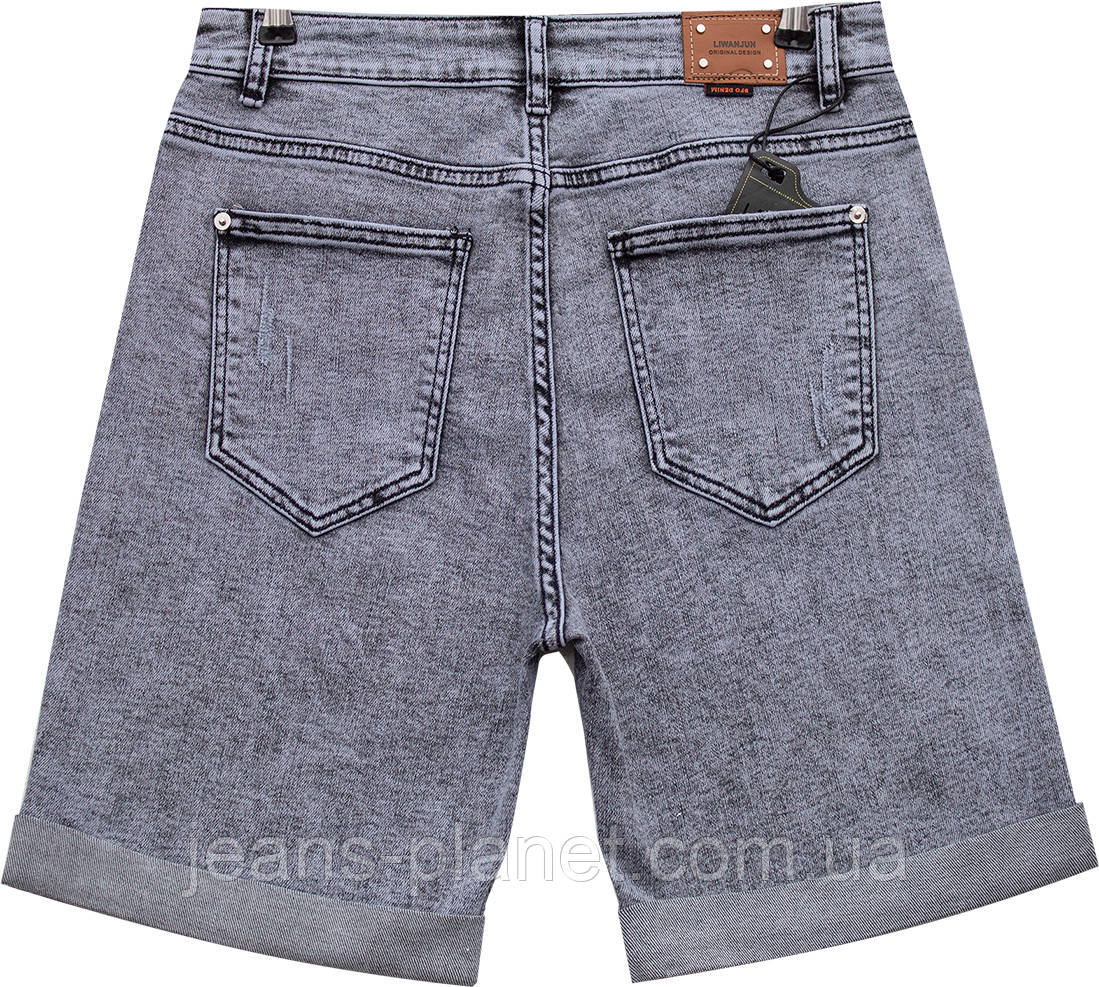 Жіночі шорти-бойфренди середньої довжини сірого кольору Lady N — изображение 4