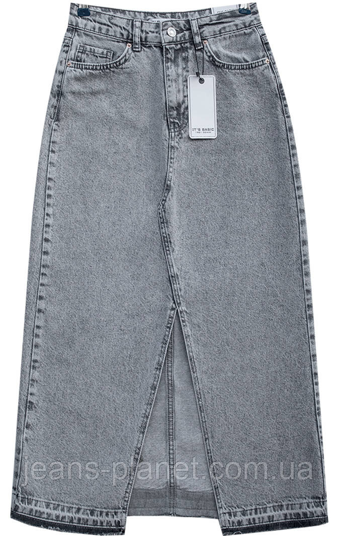 Довга джинсова спідниця максі з розрізом ITʼS Basic — изображение 3