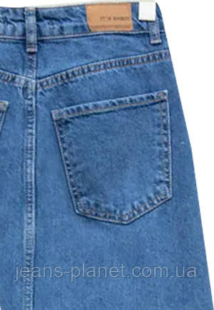 Наймодніша довга джинсова спідниця максі з розрізом ITʼS Basic синього кольору — изображение 4