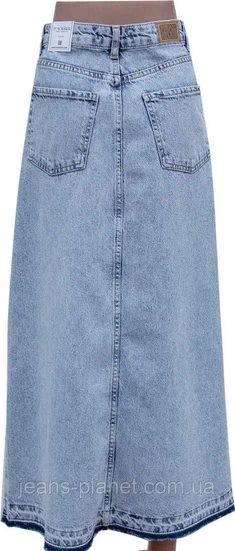 Довга джинсова спідниця максі з розрізом ITʼS Basic — изображение 3
