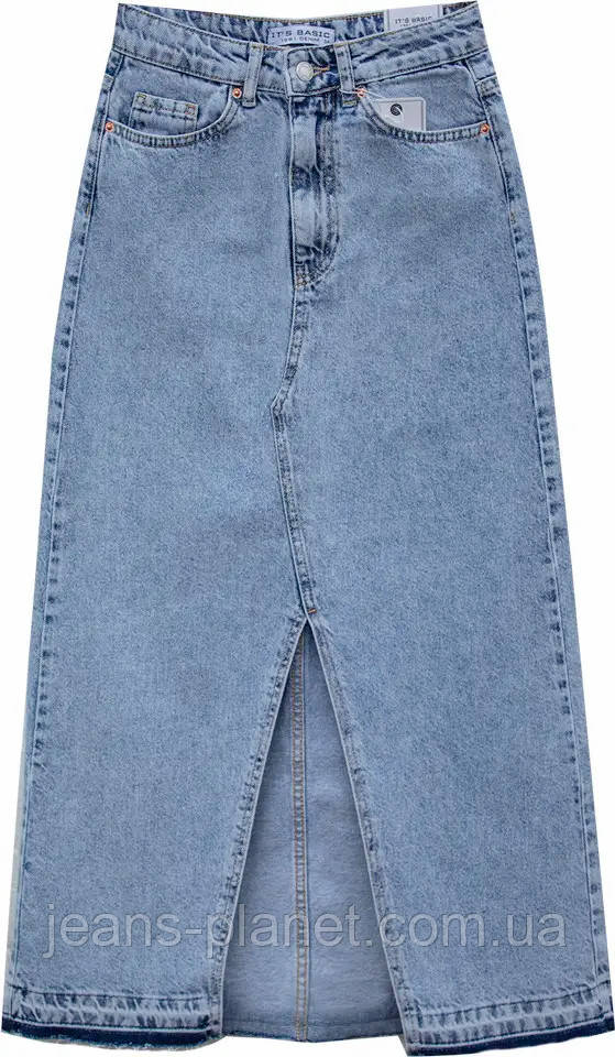 Довга джинсова спідниця максі з розрізом ITʼS Basic — изображение 2