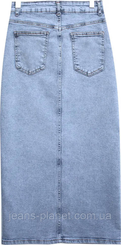 Наймодніша довга джинсова спідниця максі олівець з розрізом — изображение 3