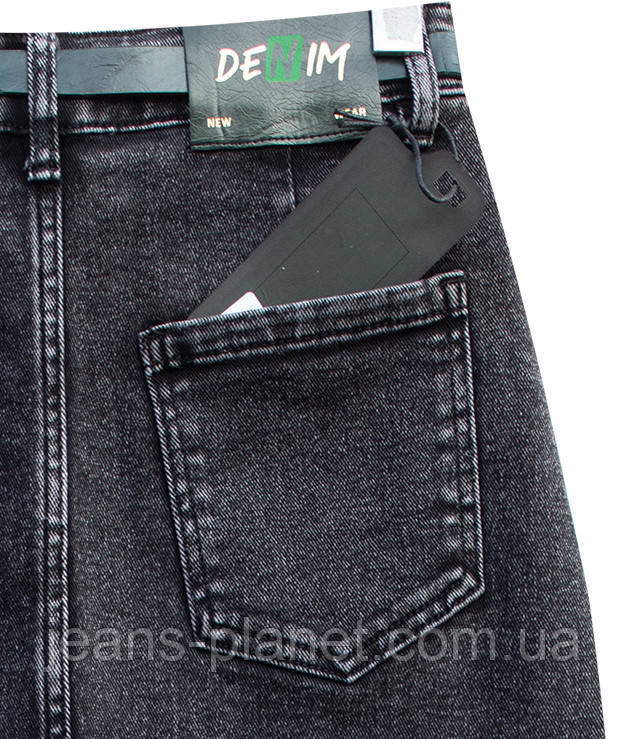 Джинсова спідниця міді колір сірий графіт Lady N — изображение 4