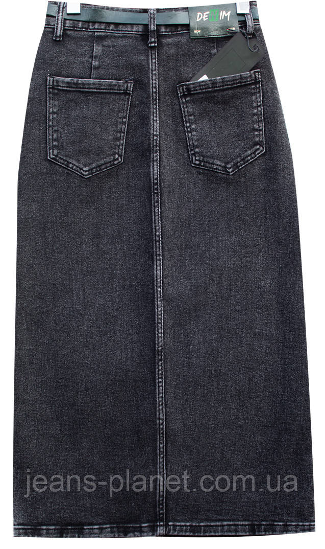Джинсова спідниця міді колір сірий графіт Lady N — изображение 2