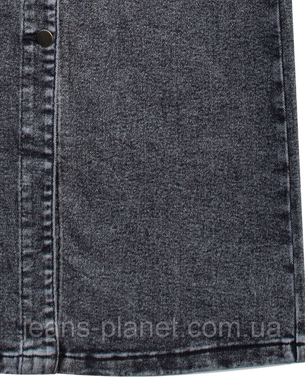 Модна довга джинсова спідниця на гудзиках кольору сірий графіт 31 розмір — изображение 4