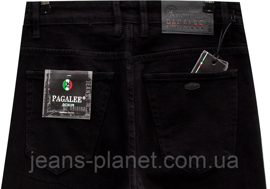 Джинси чоловічі прямі класичні Pagalee чорного кольору — изображение 10