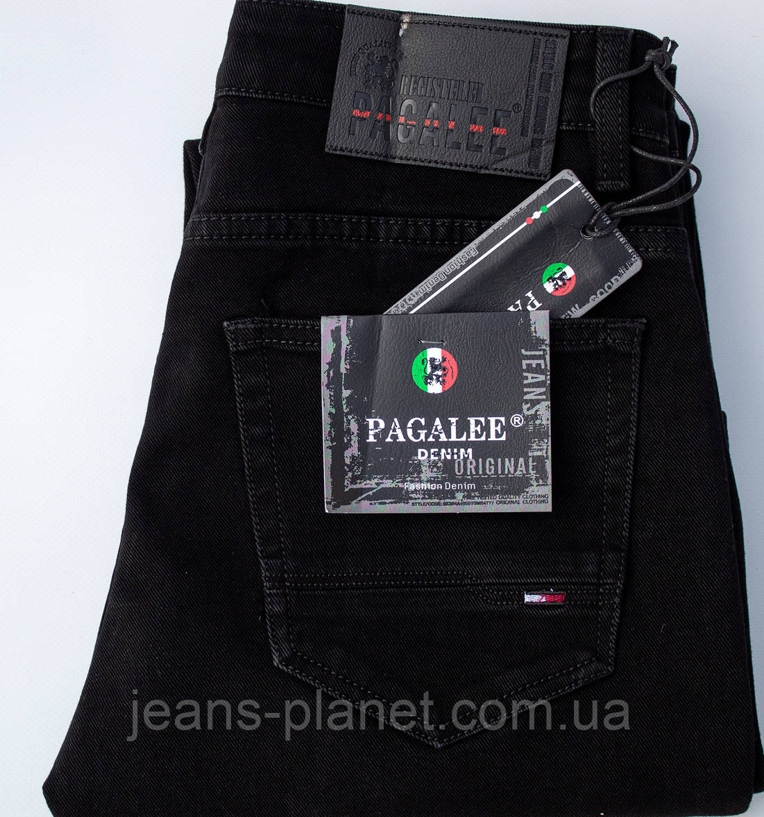 Джинси чоловічі прямі класичні Pagalee чорного кольору — изображение 2