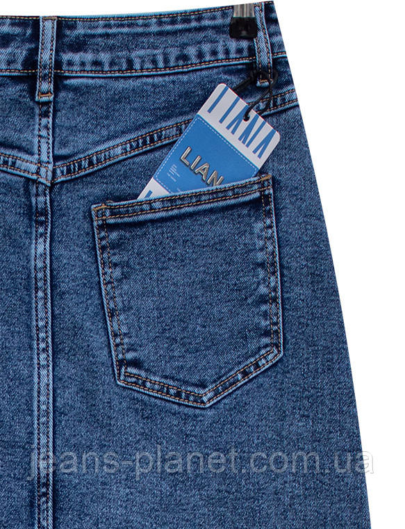 Модна довга джинсова спідниця на гудзиках блакитного кольору 28 розмір — изображение 5