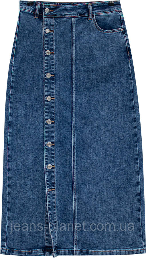 Модна довга джинсова спідниця максі на гудзиках LDM — изображение 3