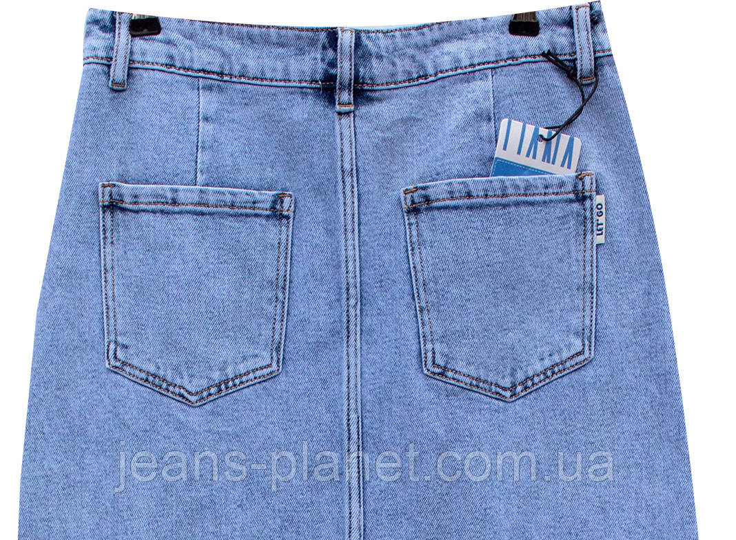 Наймодніша довга джинсова спідниця міді-максі блакитного кольору — изображение 4