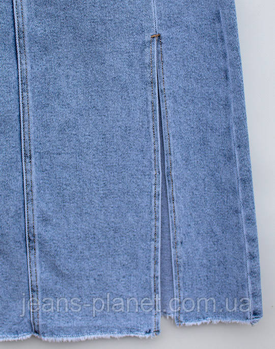 Наймодніша довга джинсова спідниця міді-максі блакитного кольору — изображение 5