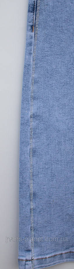 Джинсова класична спідниця 68 см довжина з розрізом та стразами Lady N — изображение 5