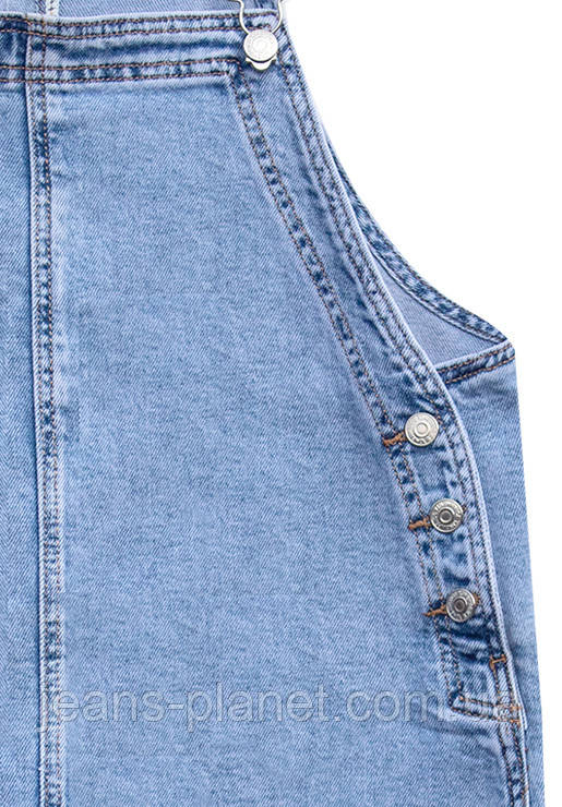 Жіночий класичний джинсовий прямий комбінезон сарафан — изображение 4