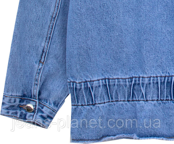 Жіноча джинсова куртка-піджак оверсайз рукав 3/4 Весна-Літо — изображение 4